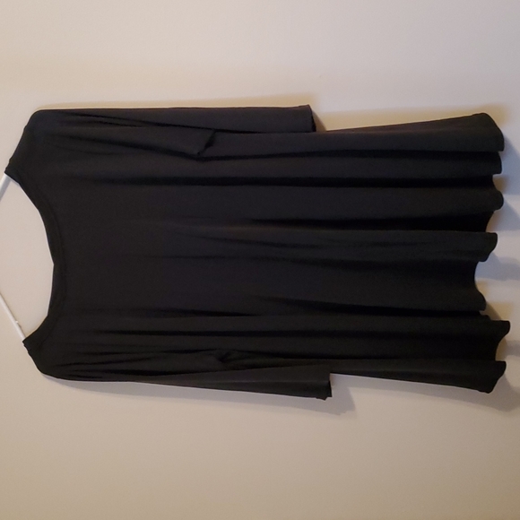 Umgee Tops Umgee Brand Black Oversized Elbow Length Sleeve Tunic